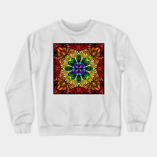 Stained Glass Rainbow Mandala Crewneck Sweatshirt